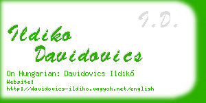 ildiko davidovics business card